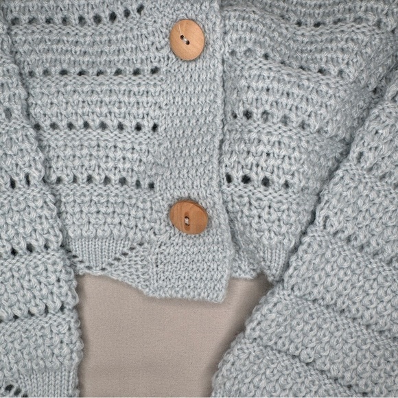 Pink Rose Light Blue Knit Sweater Size Medium - Picture 5 of 9